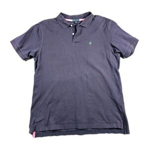 Lilly Pulitzer Via Palm Beach Womens‎ Medium Navy Pima Cotton Polo Shirt Logo